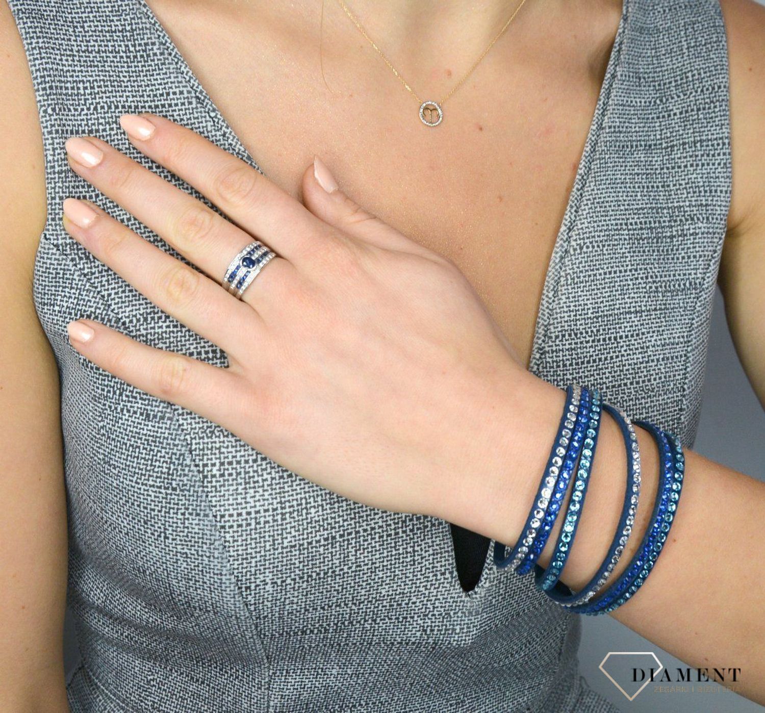 Złoty pierścionek DIAMENT 585 szafir, diamenty 51Y79WG szafir.jpg